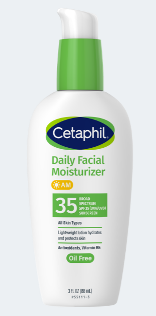 Cetaphil Oil-Free Facial Moisturizer With Sunscreen SPF 35 88ml Pump Btl