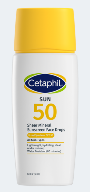 Cetaphil Sheer Mineral Broad Spectrum Sunscreen SPF 50 Face Liquid 50ml Bottle