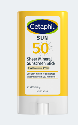 Cetaphil Sheer Mineral Broad Spectrum Sunscreen Stick SPF 50 14g Stick