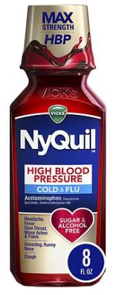 Vicks Nyquil cold & flu high blood pressure 8oz